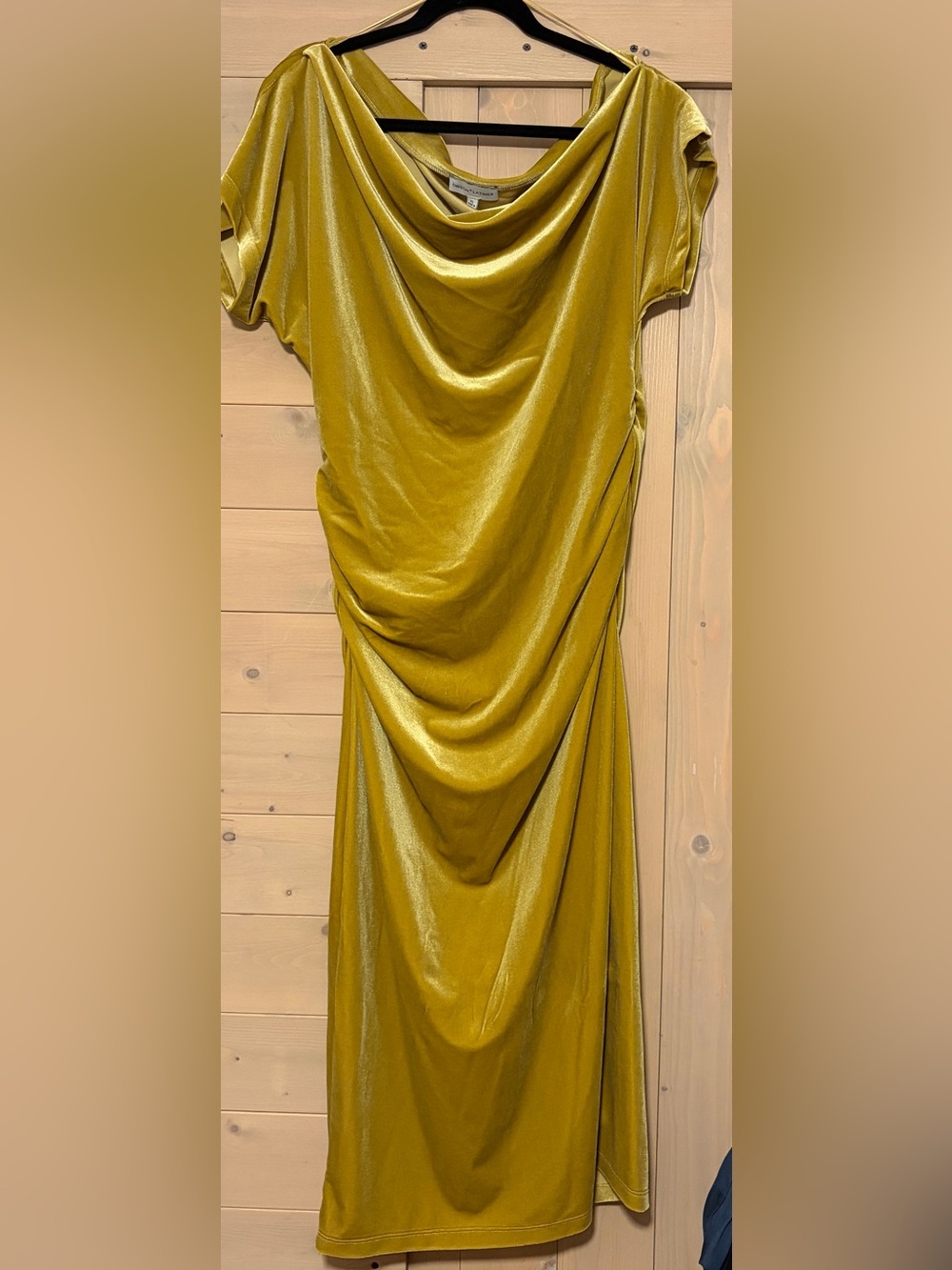 Beautiful Old Hollywood Glamour Gibson Latimer Velvet Cowl Neck Dress in Gold